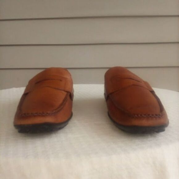 Allen Edmonds Driving Loafers Tan Leather Brooker Slip On with Penny Slot 11D - Picture 3 of 12